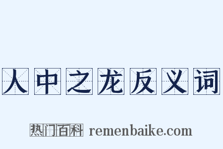 人中之龙反义词是什么意思的图片
